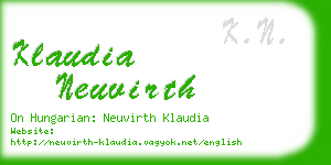 klaudia neuvirth business card